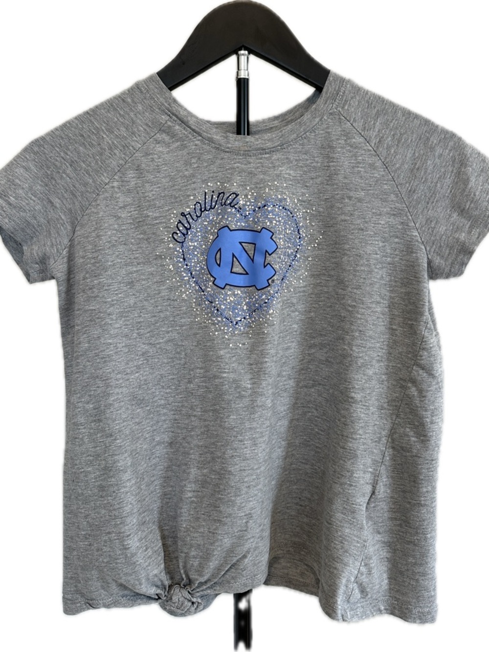 Rivalry Threads Girls University North Carolina (UNC) Tee w/ Heart - Grey & Blue